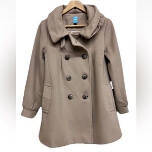 Barneys New York CO-OP Blush Pink 100% Wool Peacoat Dress Coat Womens Size S